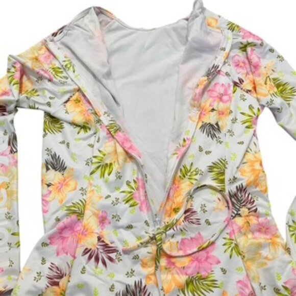 NEW Hurley White Floral Long Sleeve Back Zip Surf Suit Women’s Size XL NWT - Picture 6 of 14
